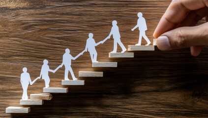 An inspirational coaching concept image showcasing a mentor giving guidance to a group of people, set in a professional and motivational environment.

