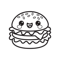 kawaii food Coloring page, Bold and easy Coloring Page, kawaii coloring page, Kawaii Drink Coloring Page, cute kawaii food and drink Coloring Page, line art, black and white image