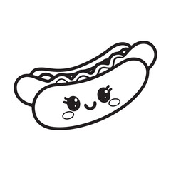 kawaii food Coloring page, Bold and easy Coloring Page, kawaii coloring page, Kawaii Drink Coloring Page, cute kawaii food and drink Coloring Page, line art, black and white image