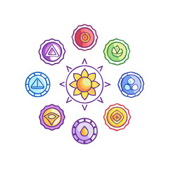 chakra symbols individual icon, chakra symbols individual vector,
