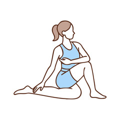 seated twist pose vector icon, seated twist pose vector illustration - simple illustration of seated twist pose, perfect for logos,and seated twist pose -themed designs.