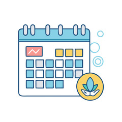 yoga schedule or calendar icon, yoga schedule or calendar vector