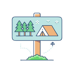 campground sign vector icon, campground sign vector illustration - simple illustration of campground sign, perfect for logos, and campground sign -themed designs.