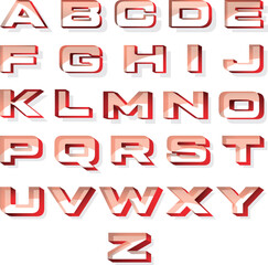 Set of fully editable vector 3D letters for any digital or print media