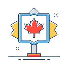 canadian border sign vector icon, canadian border sign vector illustration - simple illustration of canadian border sign, perfect for logos, and canadian border sign -themed designs.