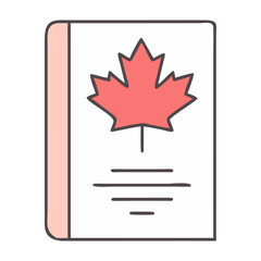 canadian passport vector icon, canadian passport vector illustration - simple illustration of canadian passport, perfect for logos, and canadian passport -themed designs.