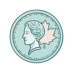 canadian penny vintage vector icon, canadian penny vintage vector illustration - simple illustration of canadian penny vintage, perfect for logos, and canadian penny vintage -themed designs.