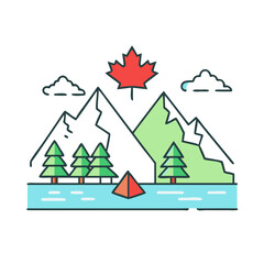 Fototapeta premium canadian rockies vector icon, canadian rockies vector illustration - simple illustration of canadian rockies, perfect for logos, and canadian rockies -themed designs.