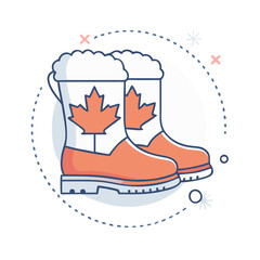 canadian winter boots vector icon, canadian winter boots vector illustration - simple illustration of canadian winter boots, perfect for logos, and canadian winter boots -themed designs.