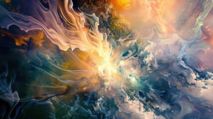 a surreal abstract dreamscape filled with wonder and enchantment, white space in the center of the page for text, whimsical elements and dreamlike atmospheres blending seamlessly