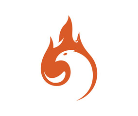 Creative Flame Phoenix Bird Logo Vector Symbol 
