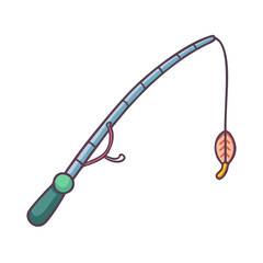 fishing rod vector icon, fishing rod vector illustration - simple illustration of fishing rod, perfect for logos, and fishing rod -themed designs.