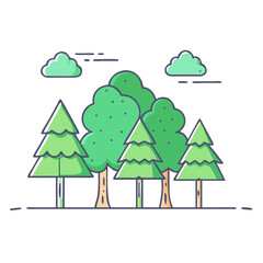 forest vector icon, forest vector illustration - simple illustration of forest, perfect for logos, and forest -themed designs.