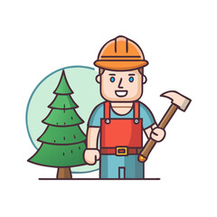 lumberjack vector icon, lumberjack vector illustration - simple illustration of lumberjack, perfect for logos, and lumberjack -themed designs.