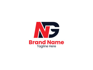 Obraz premium Vector NG logo template with red and black color. NG logo design monogram. GN logo, GN letter