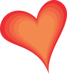 Multi-layered pink heart, love icon