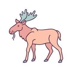 Obraz premium moose vector icon, moose vector illustration - simple illustration of moose, perfect for logos, and moose -themed designs.