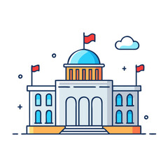 Naklejka premium parliament building vector icon, parliament building vector illustration - simple illustration of parliament building, perfect for logos, and parliament building-themed designs.