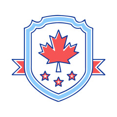 patriot badge with maple leaf icon, patriot badge with maple leaf vector,