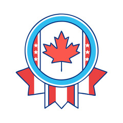 Obraz premium patriot badge with maple leaf icon, patriot badge with maple leaf vector,