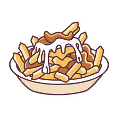 poutine vector icon, poutine vector illustration - simple illustration of poutine, perfect for logos, and poutine -themed designs.