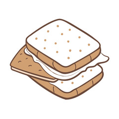 s mores vector icon, s mores vector illustration - simple illustration of s mores, perfect for logos, and s mores-themed designs.
