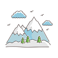Obraz premium snow capped mountains vector icon, snow capped mountains vector illustration - simple illustration of snow capped mountains, perfect for logos, and snow capped mountains -themed designs.