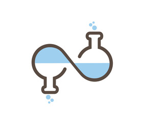 Creative Two Tube Lab Logo Vector Symbol Icon Design Illustration