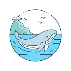 whale for coastal regions icon, whale for coastal regions vector