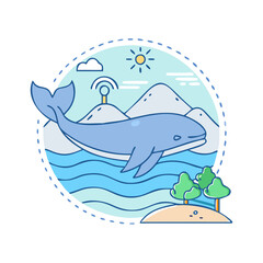 Obraz premium whale for coastal regions icon, whale for coastal regions vector