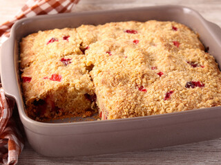 Cranberry streusel cake