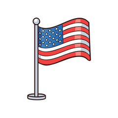 Obraz premium american flag on a pole vector icon, american flag on a pole vector illustration - simple illustration of american flag on a pole, perfect for logos, and american flag on a pole -themed designs.