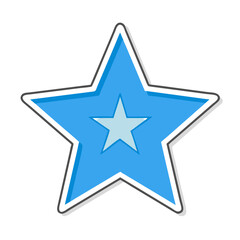 blue star with white border icon, blue star with white border vector