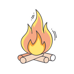 bonfire vector icon, bonfire vector illustration - simple illustration of bonfire, perfect for logos, and bonfire -themed designs.