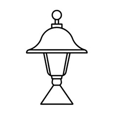 illustration of a lamp outline isolated on transparent background