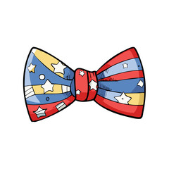 Naklejka premium flag patterned bow tie vector icon, flag patterned bow tie vector illustration - simple illustration of flag patterned bow tie, perfect for logos, and flag patterned bow tie -themed designs.