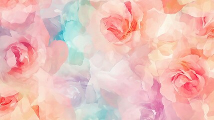 Fototapeta premium Pastel Roses with Blurred Effect in Soft Color Tones