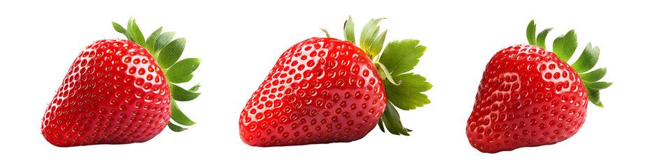 strawberries isolated on white background.  strawberry PNG transparent.