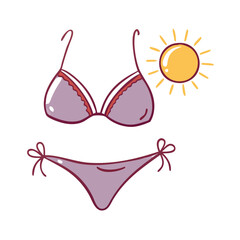 bikini under the sun vector icon, bikini under the sun vector illustration - simple illustration of bikini under the sun, perfect for logos, and bikini under the sun -themed designs.