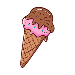 chocolate ice cream cone vector icon, chocolate ice cream cone vector illustration - simple illustration of chocolate ice cream cone, perfect for logos, and chocolate ice cream cone -themed designs.
