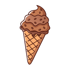 chocolate ice cream cone vector icon, chocolate ice cream cone vector illustration - simple illustration of chocolate ice cream cone, perfect for logos, and chocolate ice cream cone -themed designs.