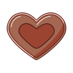heart shaped chocolate vector icon, heart shaped chocolate vector illustration - simple illustration of heart shaped chocolate, perfect for logos, and heart shaped chocolate -themed designs.