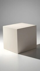 Off-White Cube: Minimalist Form in Soft Light