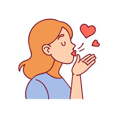 blowing a kiss vector icon, blowing a kiss vector illustration - simple illustration of blowing a kiss, perfect for logos, and blowing a kiss -themed designs.