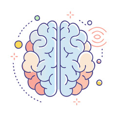 brain vector icon, brain vector illustration - simple illustration of brain, perfect for logos, and brain -themed designs.