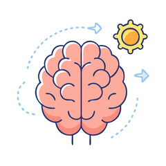 brain vector icon, brain vector illustration - simple illustration of brain, perfect for logos, and brain -themed designs.
