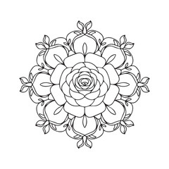 Valentine Rose Mandala Embroidery Design – Romantic & Elegant