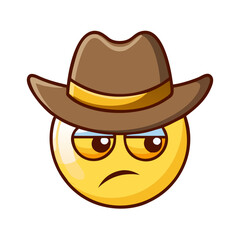 cowboy hat emoji vector icon, cowboy hat emoji vector illustration - simple illustration of cowboy hat emoji, perfect for logos, and cowboy hat emoji -themed designs.