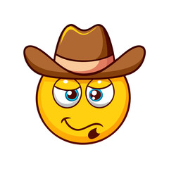 cowboy hat emoji vector icon, cowboy hat emoji vector illustration - simple illustration of cowboy hat emoji, perfect for logos, and cowboy hat emoji -themed designs.