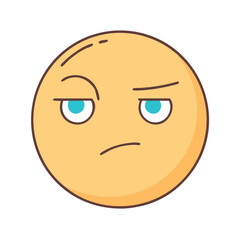 Fototapeta premium face with raised eyebrow vector icon, face with raised eyebrow vector illustration - simple illustration of face with raised eyebrow, perfect for logos, and face with raised eyebrow -themed designs.
